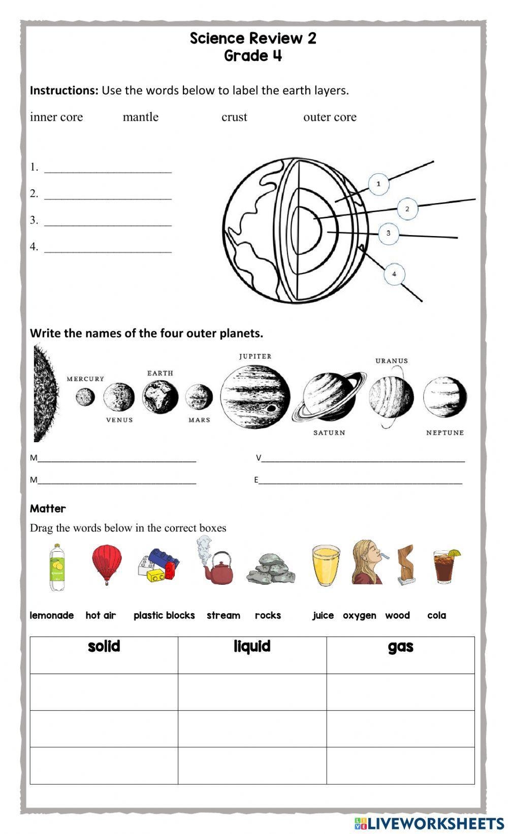 Science Review Grade 4 Interactive Worksheet Live Worksheets Worksheets Library Science Review Grade 4 Interactive Worksheet Live Worksheets Worksheets Library