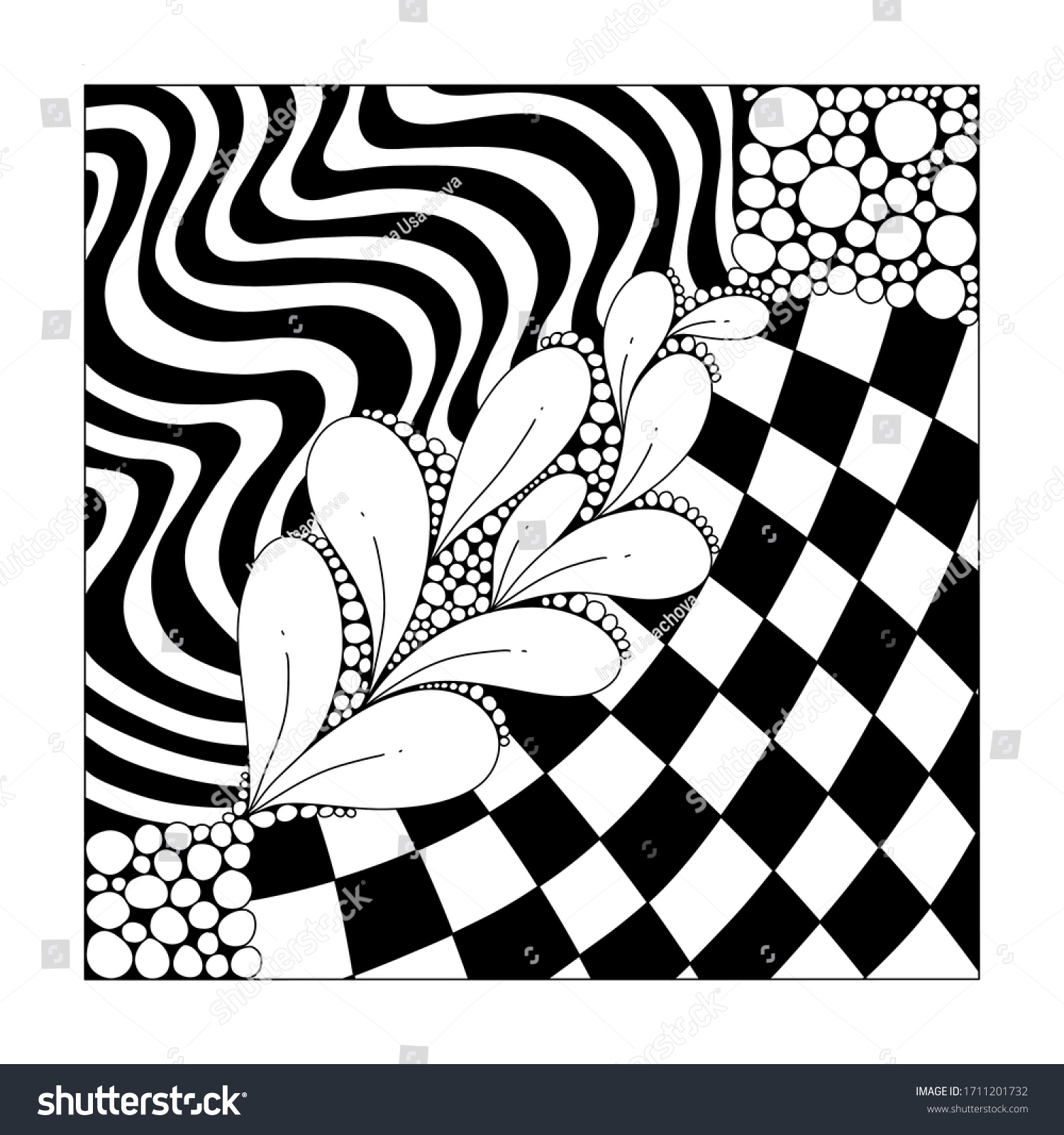 Seamless Black White Geometries Pattern Zentangle Stock Illustration 1711201732 Shutterstock