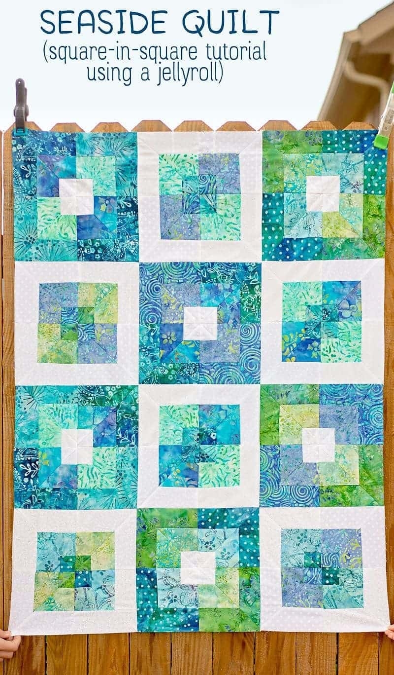 Seaside Squares Lap Quilt square In Square Quilt Block Tutorial Scattered Thoughts Of A Crafty Mom By Jamie Sanders