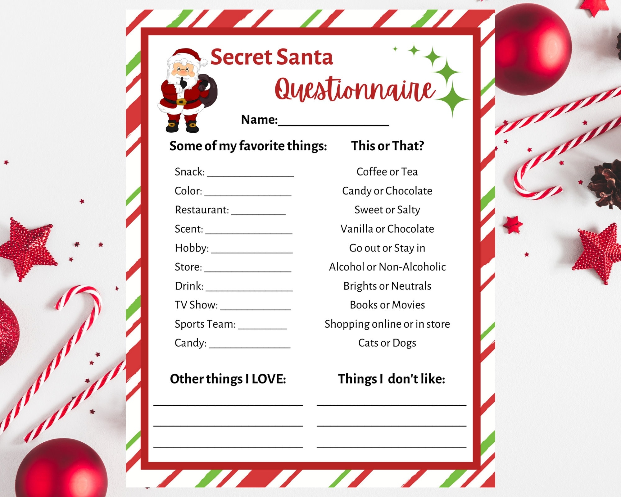 Secret Santa Questionnaire Printable Secret Santa Form Secret Santa For Work Secret Santa Printable Secret Santa Wish List Christmas Etsy Secret Santa Questionnaire Printable Secret Santa Form Secret Santa For Work Secret Santa Printable Secret Santa Wish List Christmas Etsy