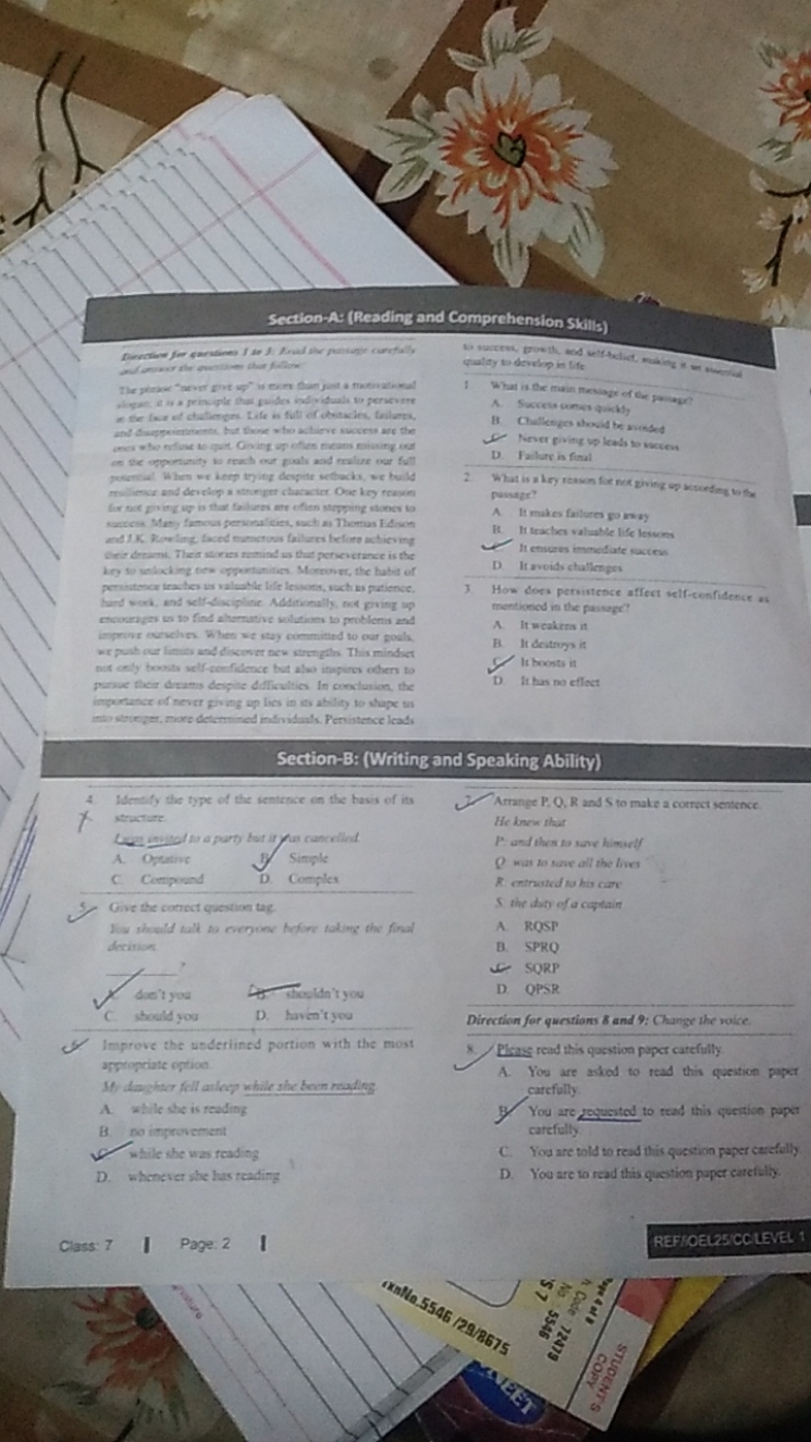 segundo paso worksheet answers chapter 1