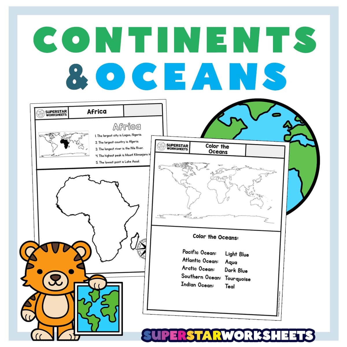 Seven Continents Oceans Worksheets Superstar Worksheets Seven Continents Oceans Worksheets Superstar Worksheets
