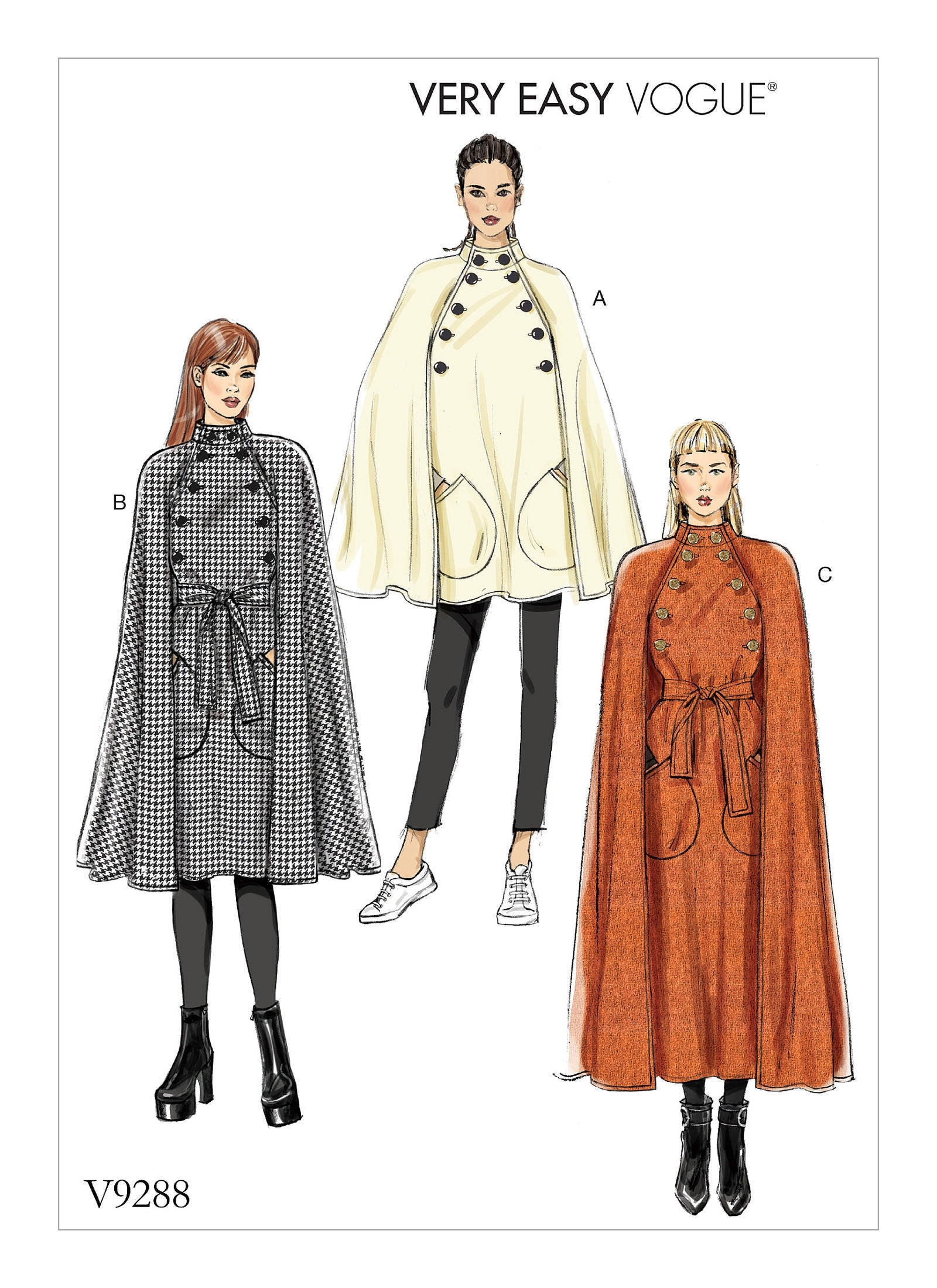 Sewing Pattern For Misses CAPE W HIGH COLLAR Pocket Belt Vogue Pattern V9288 Womens Cape Cloak Coat New Pattern Very Easy Sew Etsy Sewing Pattern For Misses CAPE W HIGH COLLAR Pocket Belt Vogue Pattern V9288 Womens Cape Cloak Coat New Pattern Very Easy Sew Etsy