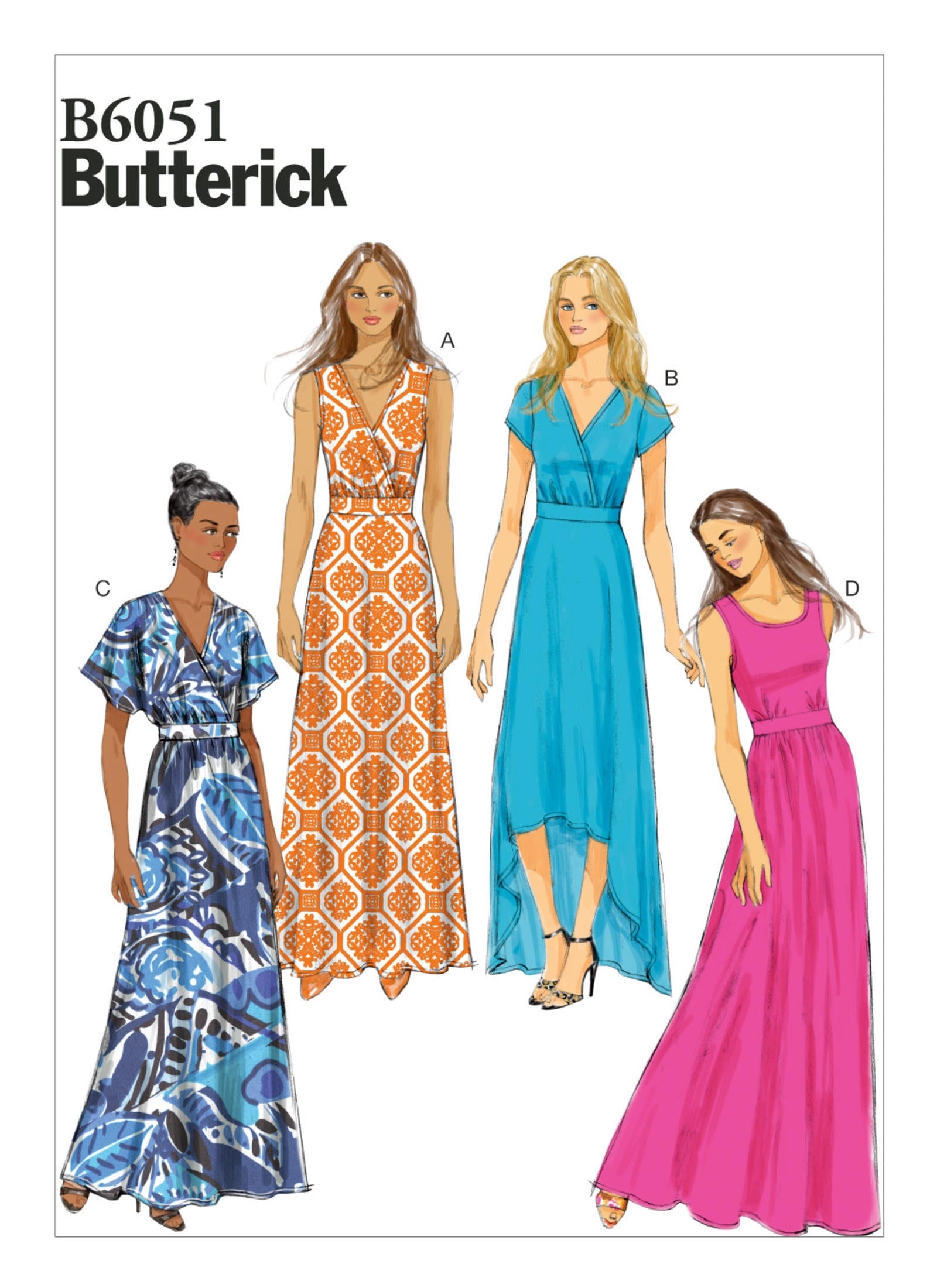 Sewing Pattern Womens Maxi Dress In Misses Plus Sizes Butterick Pattern 6051 EASY Sew New Pattern B6051 4 Variations Of Dresses Etsy Hong Kong Sewing Pattern Womens Maxi Dress In Misses Plus Sizes Butterick Pattern 6051 EASY Sew New Pattern B6051 4 Variations Of Dresses Etsy Hong Kong