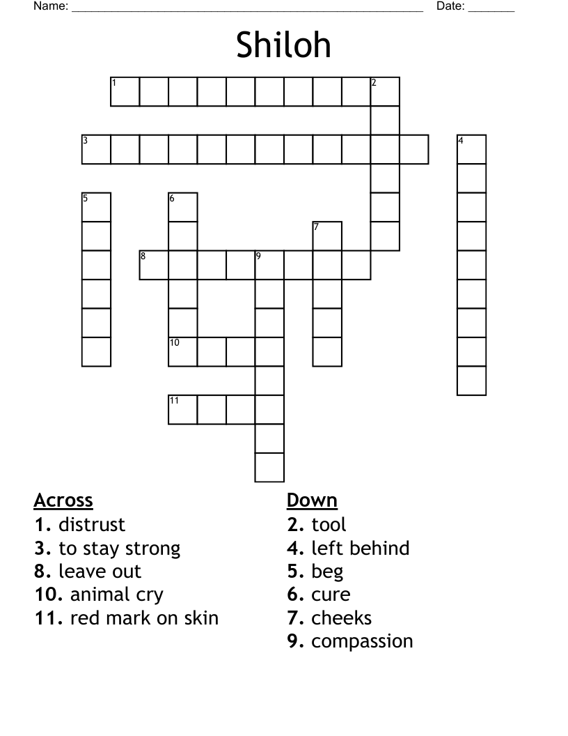 Shiloh Crossword WordMint Shiloh Crossword WordMint
