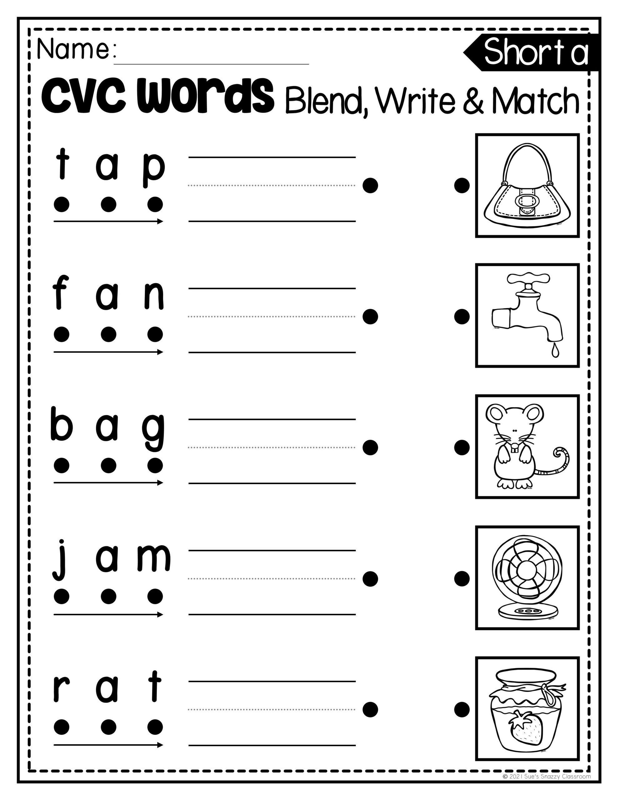 Short Vowel CVC Word Practice Worksheets Printable Activities Made By Teachers Short Vowel CVC Word Practice Worksheets Printable Activities Made By Teachers