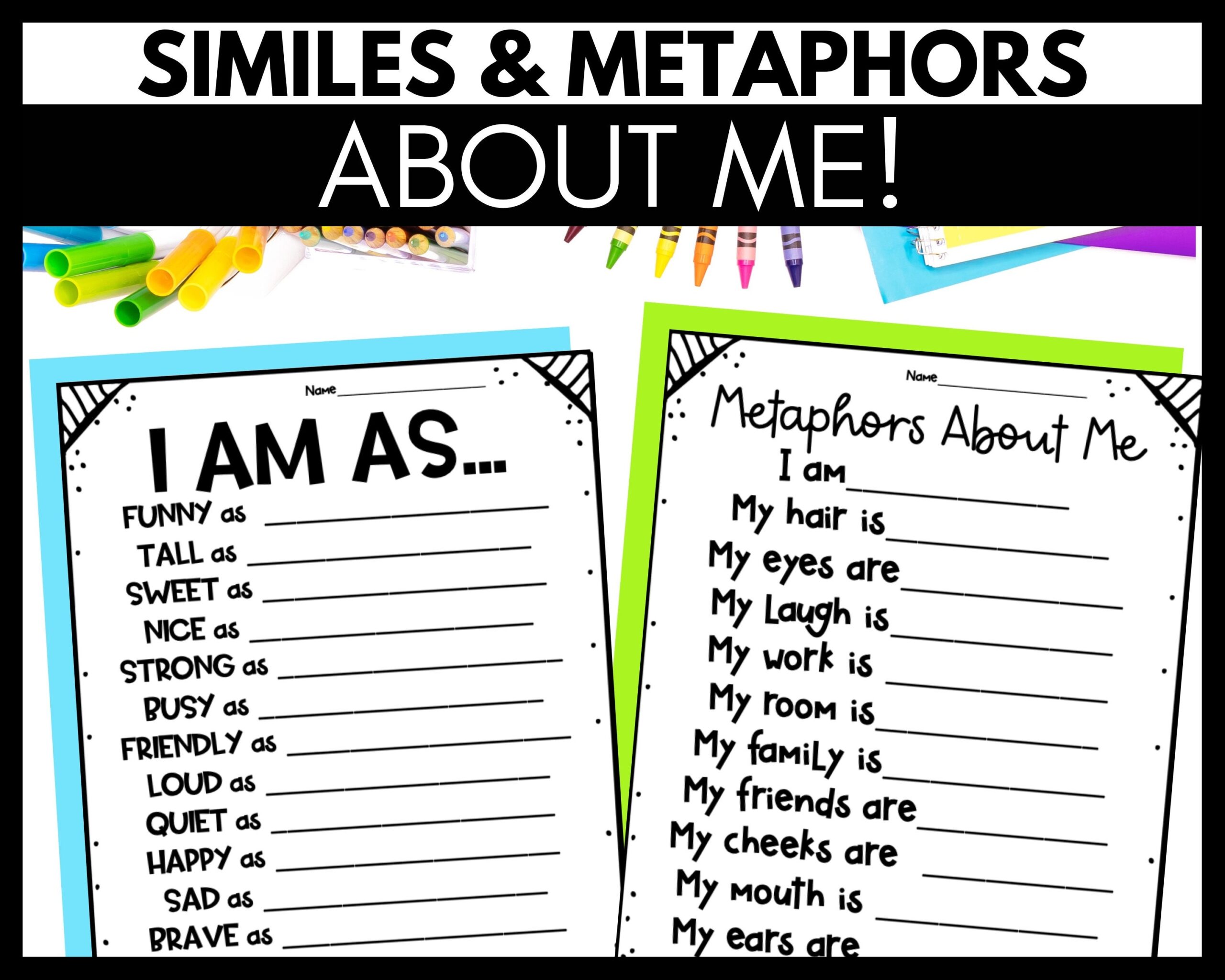 similes and metaphors worksheets similes and metaphors worksheets