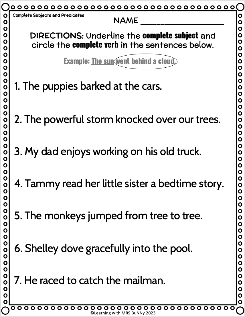 Simple Complete And Compound SUBJECTS AND PREDICATES Activities Review Made By Teachers Simple Complete And Compound SUBJECTS AND PREDICATES Activities Review Made By Teachers