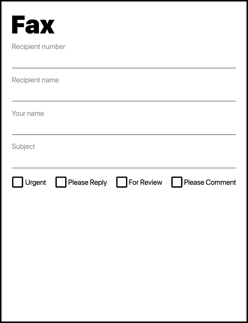 Simple Fax Cover Sheet PDF Template Simple Fax Cover Sheet PDF Template