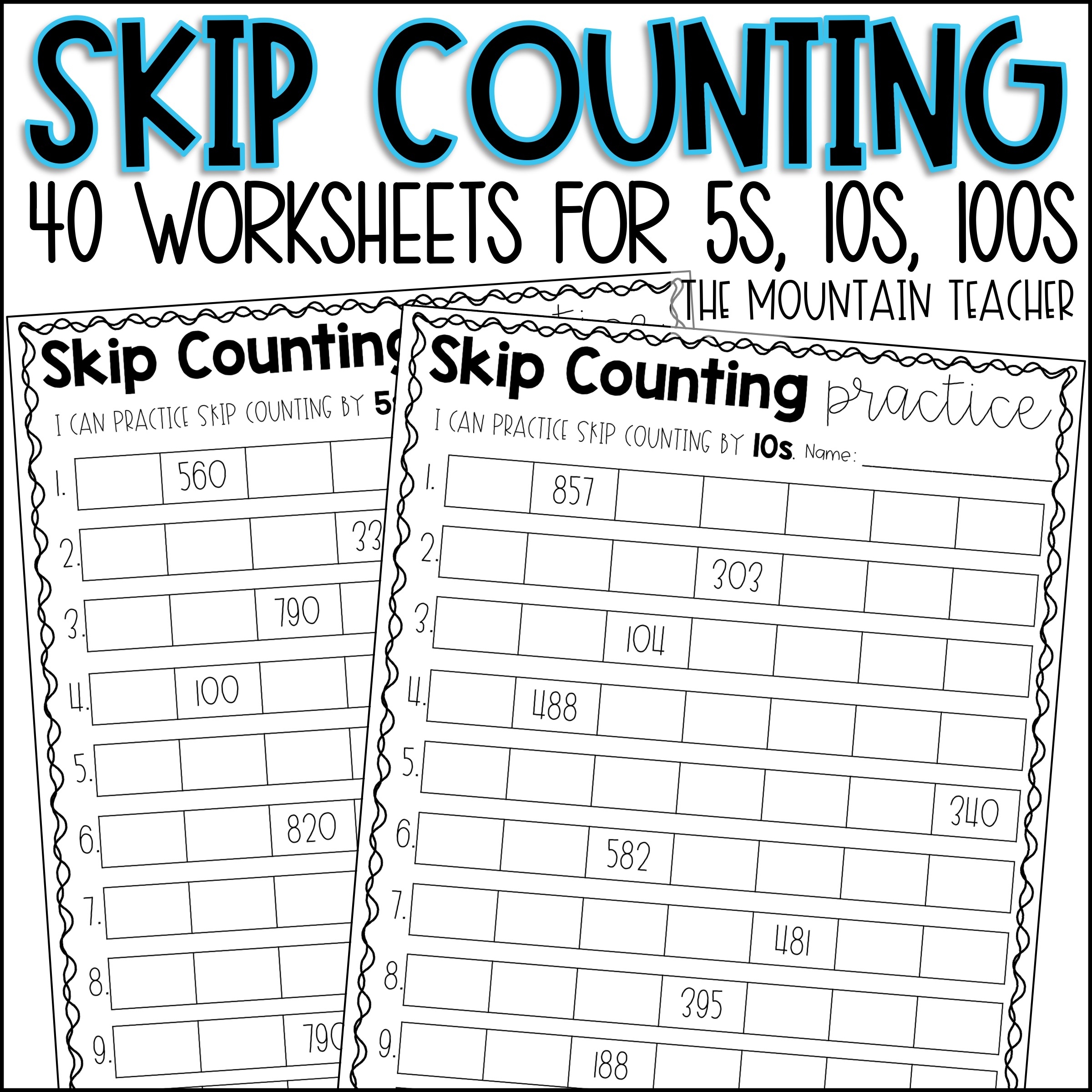 Skip Counting Worksheets By 5s By 10s And By 100s Made By Teachers Skip Counting Worksheets By 5s By 10s And By 100s Made By Teachers