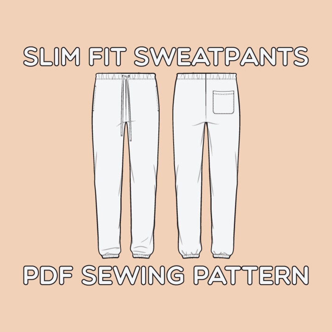 Slim Fit Sweatpants PDF Sewing Pattern Sizes XS S M L XL Etsy Slim Fit Sweatpants PDF Sewing Pattern Sizes XS S M L XL Etsy