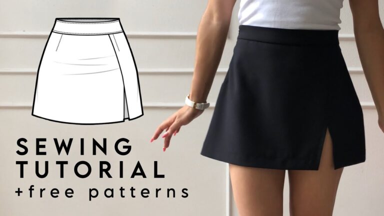 Slit Miniskirt Sewing Tutorial FREE PATTERNS YouTube