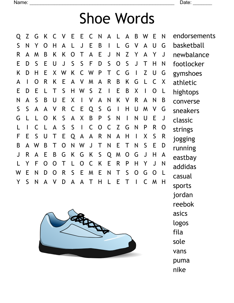 Sneakerology Crossword WordMint Sneakerology Crossword WordMint