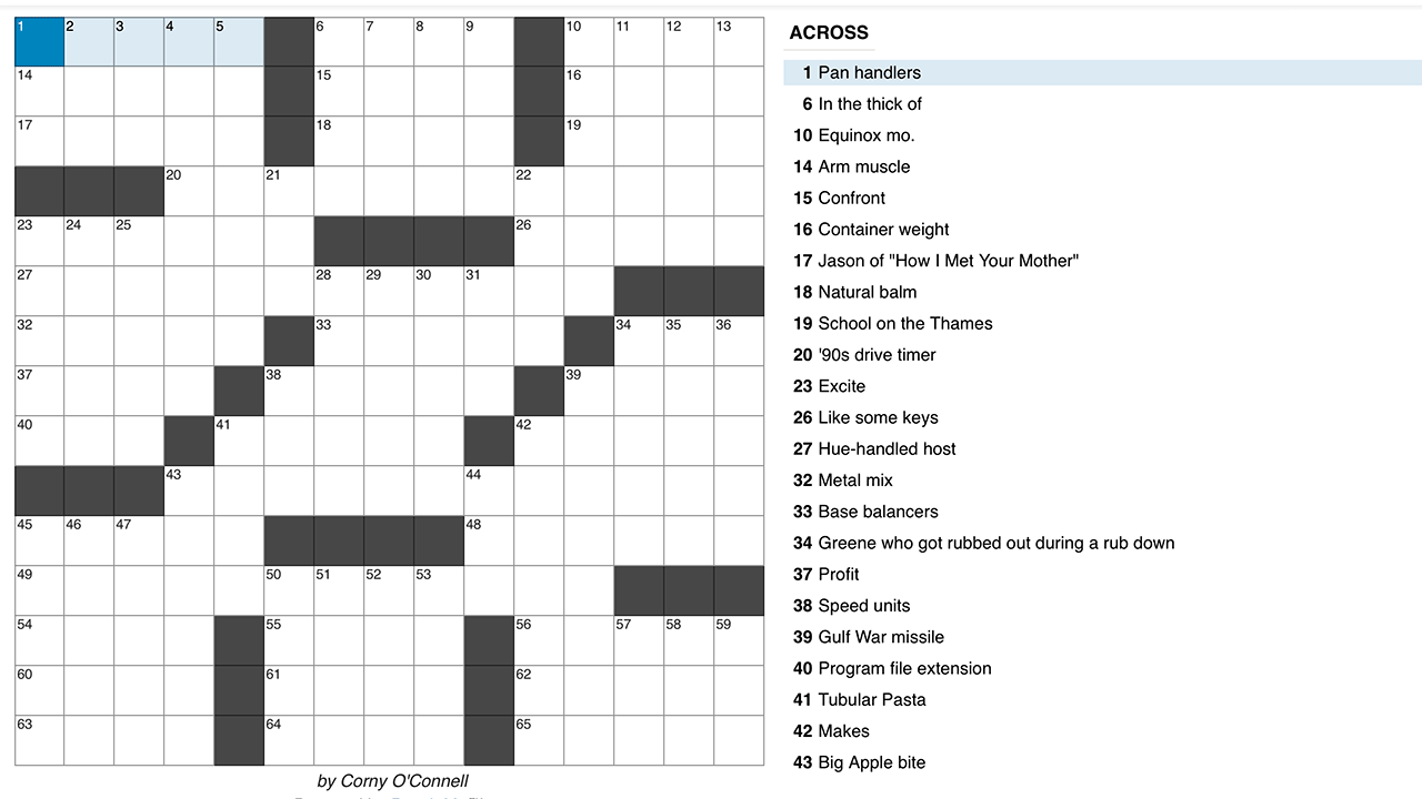Solve Corny s Crossword WFUV