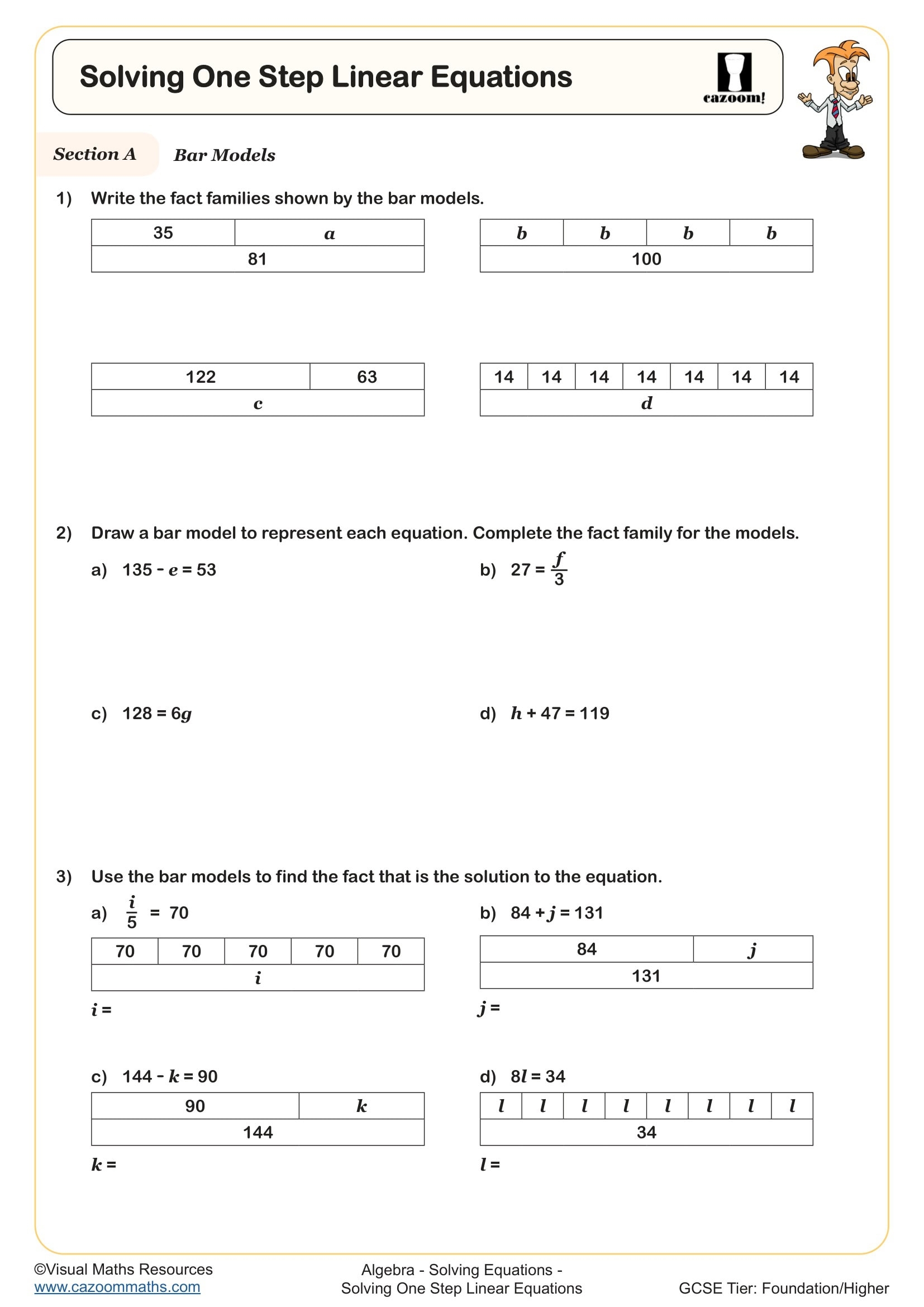 1 step equations worksheet 1 step equations worksheet