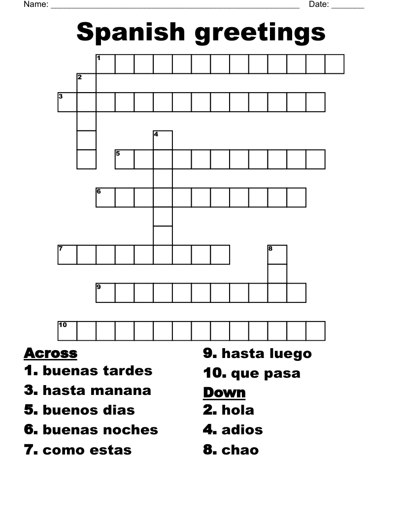 other spanish crossword clue