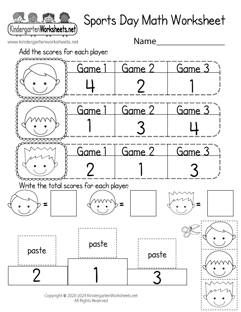 free printable kindergarten math worksheets
