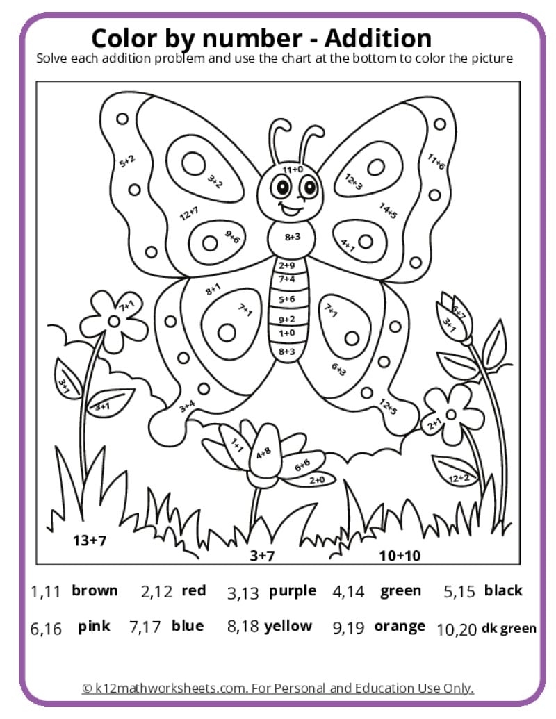 color by math worksheets color by math worksheets