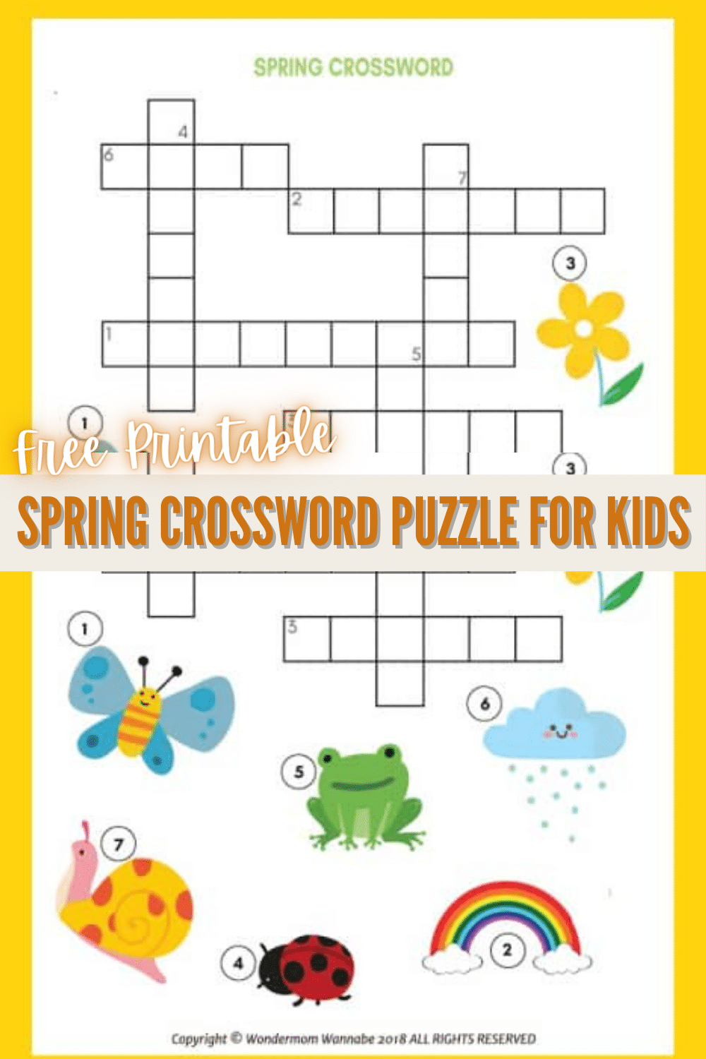 Spring Crossword Puzzle For Kids Spring Crossword Puzzle For Kids
