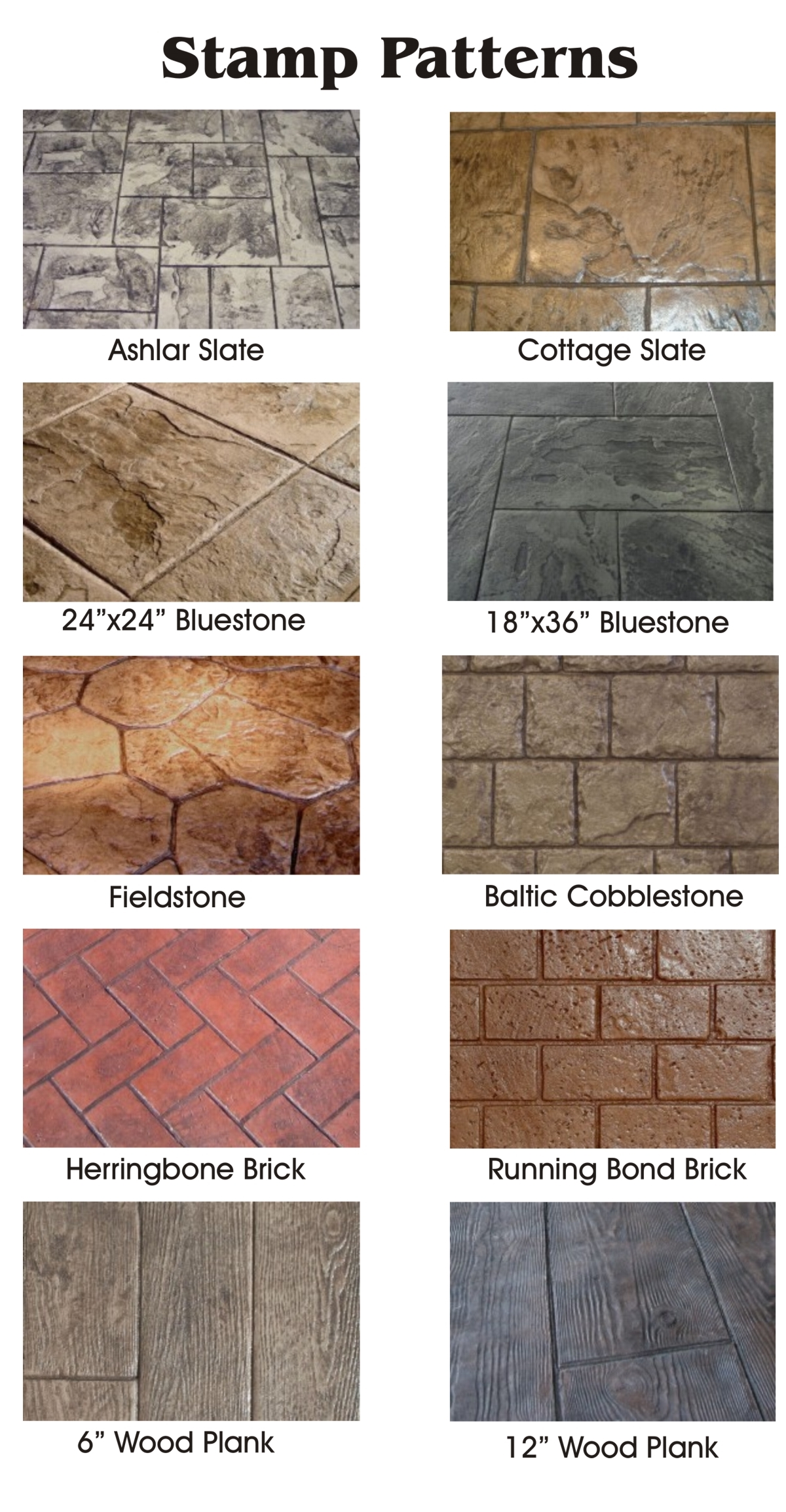Stamp Patterns Diamond Kote Decorative Concrete Resurfacing And Epoxy Floors Stamp Patterns Diamond Kote Decorative Concrete Resurfacing And Epoxy Floors