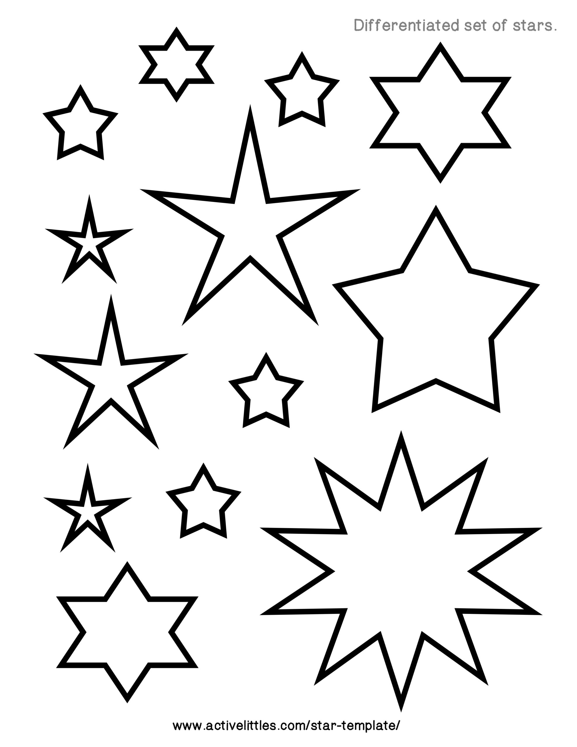 Star Template Active Littles Star Template Active Littles