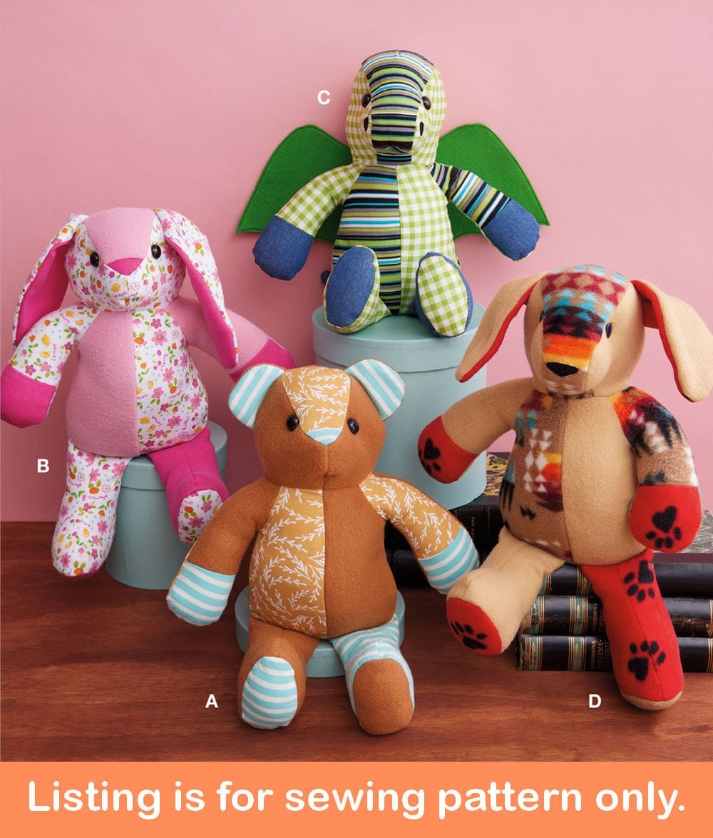 STUFFED TOY Sewing PATTERN Sew Cloth Soft Animals Kids Teddy Bear Puppy Dog Bunny Rabbit Dragon L Easy Patchwork Handmade Gift Idea 8470 Etsy STUFFED TOY Sewing PATTERN Sew Cloth Soft Animals Kids Teddy Bear Puppy Dog Bunny Rabbit Dragon L Easy Patchwork Handmade Gift Idea 8470 Etsy