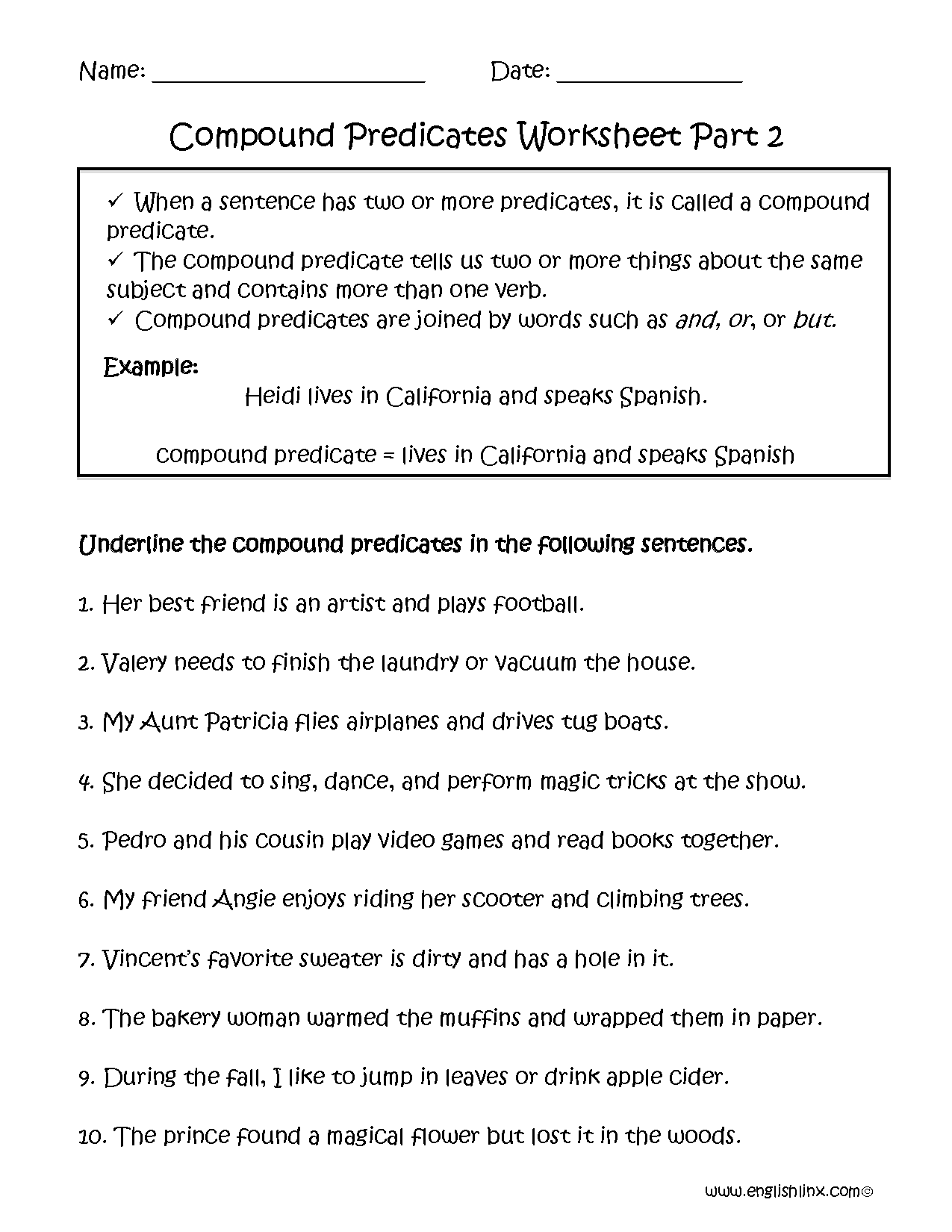 subject and predicate worksheet subject and predicate worksheet