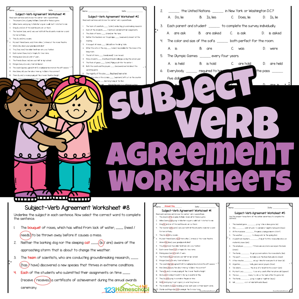 subject verb agreement worksheets subject verb agreement worksheets