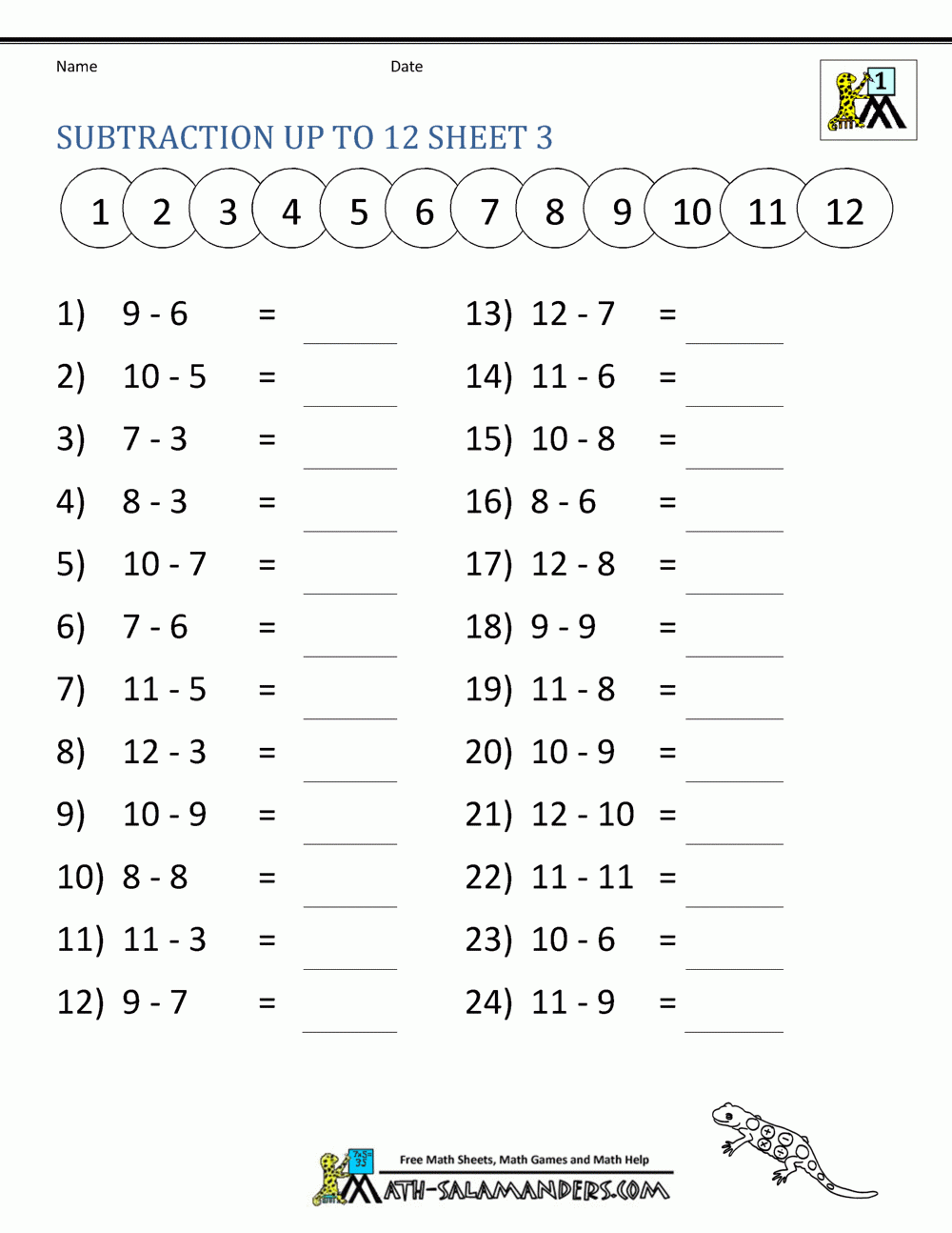 Subtraction Facts Worksheets 1st Grade Subtraction Facts Worksheets 1st Grade