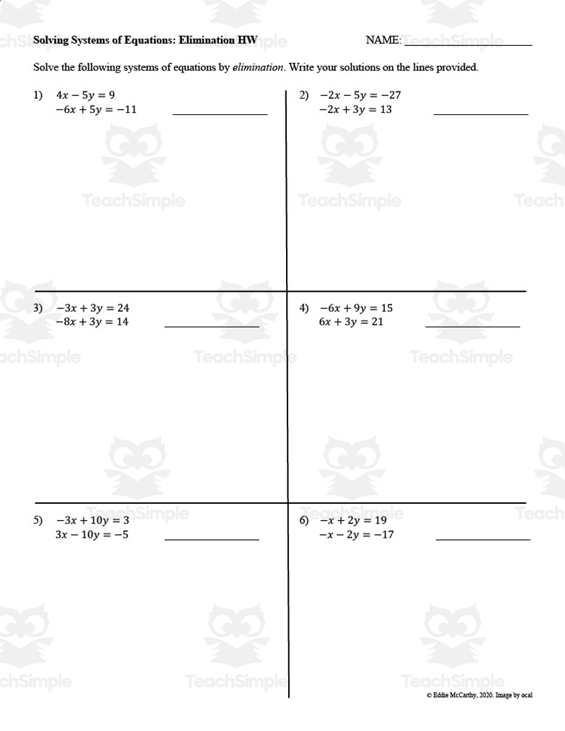 solving systems of equations worksheet solving systems of equations worksheet