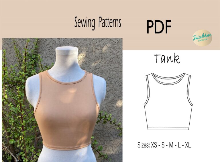 Tank Top Sewing Pattern PDF Women s Sizes XS To XL Print At Home Instructions Included Etsy