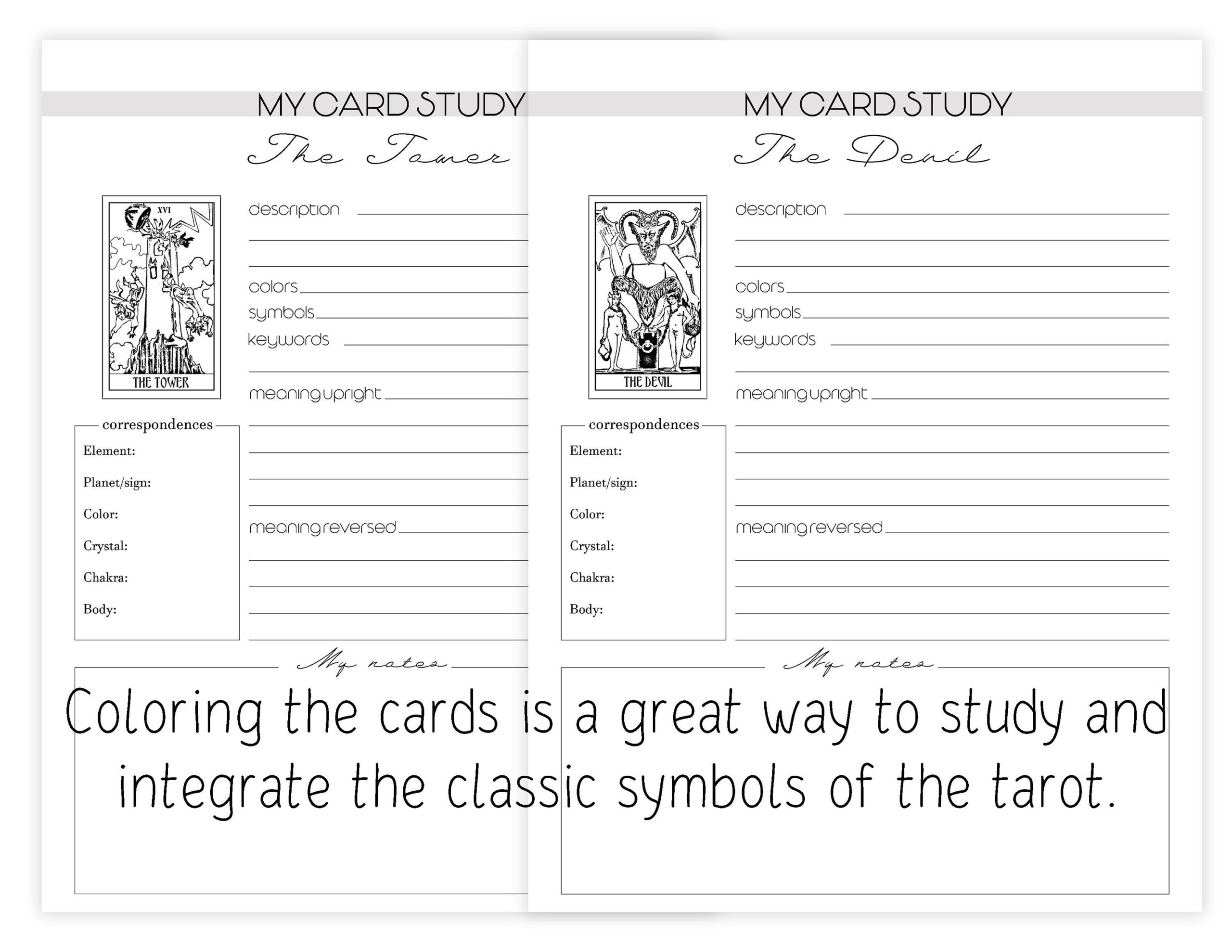 Tarot Journal Tarot Card Study Sheets Printable Pages 78 Sheets Tarot For Beginners Instant Download Tarot Journal Tarot Card Study Sheets Printable Pages 78 Sheets Tarot For Beginners Instant Download
