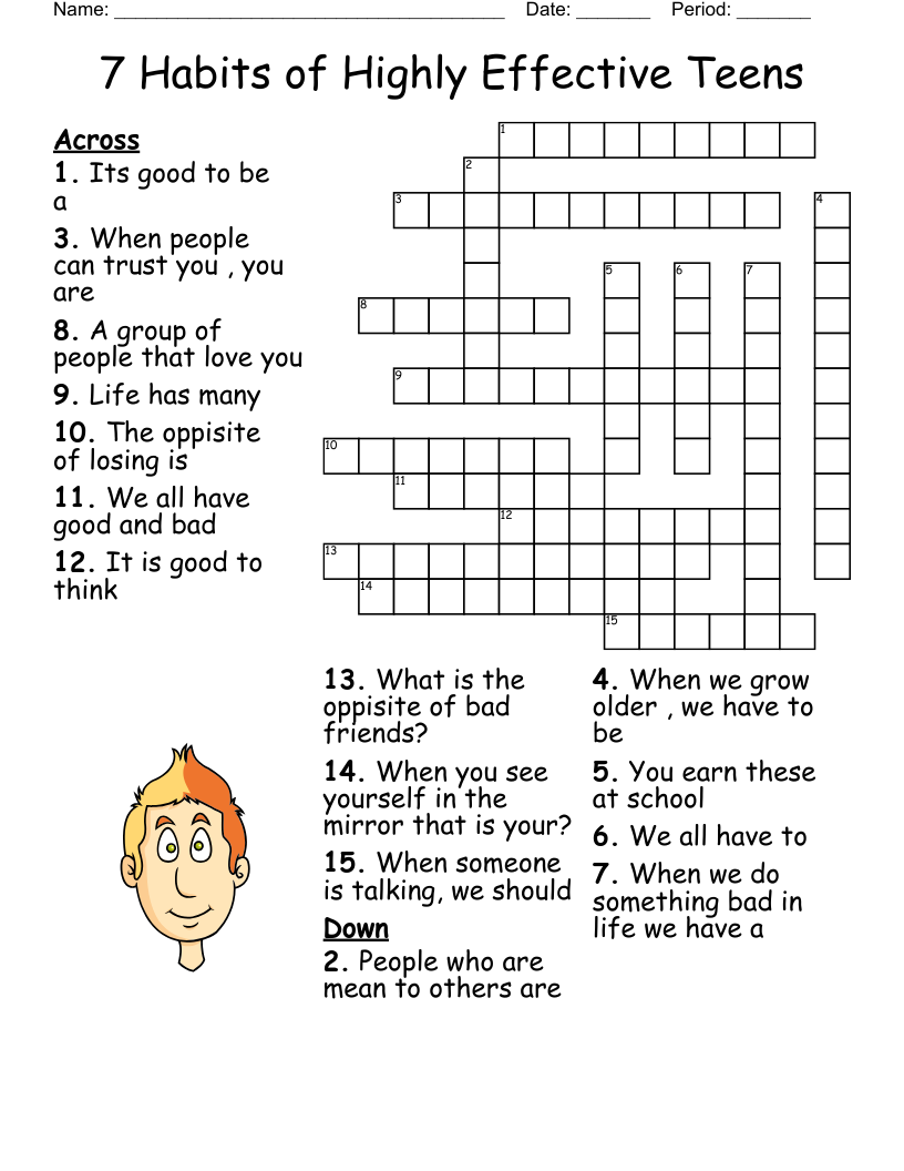 TEEN CROSSWORD PUZZLE WordMint