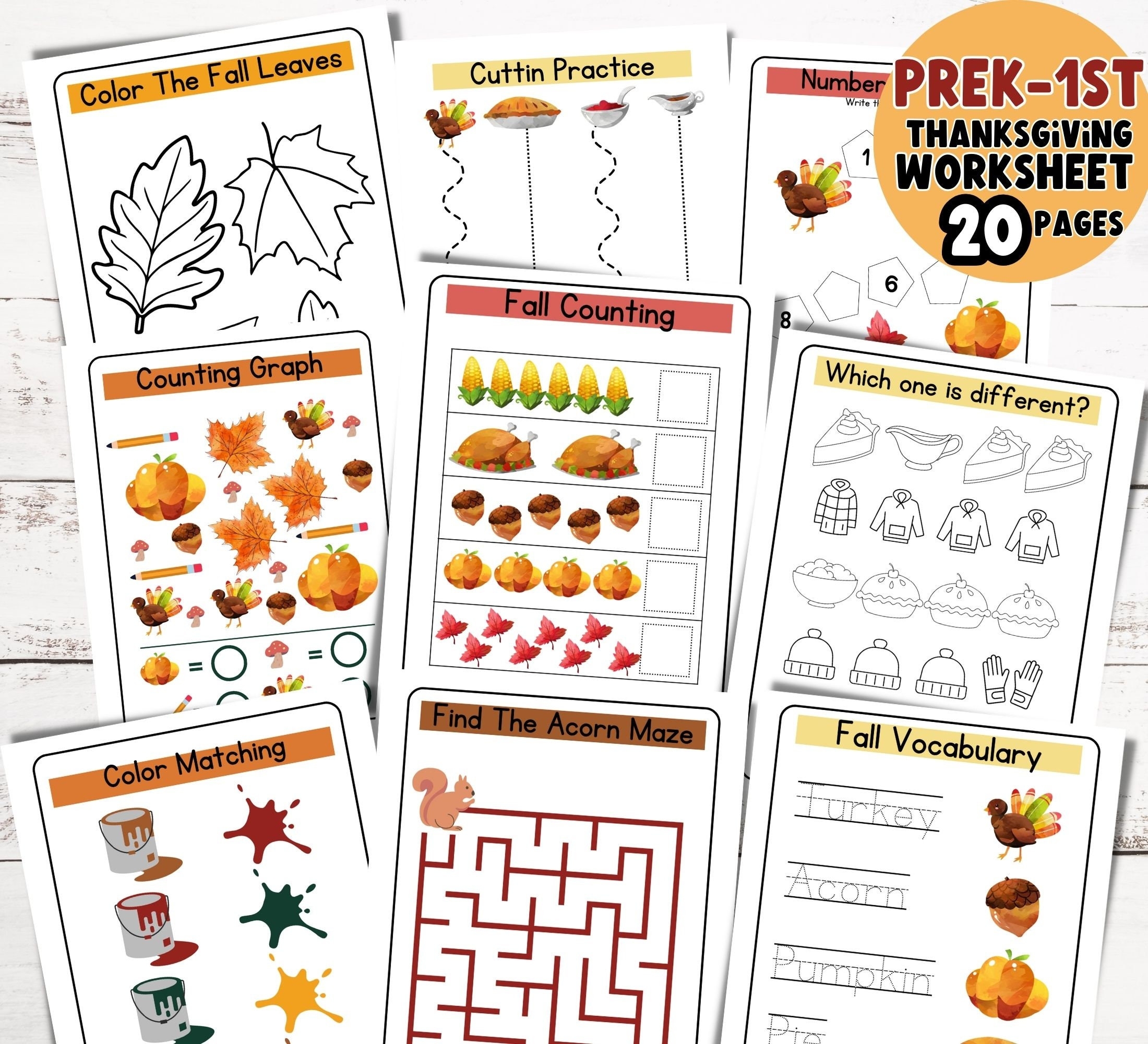 thanksgiving worksheets for preschoolers