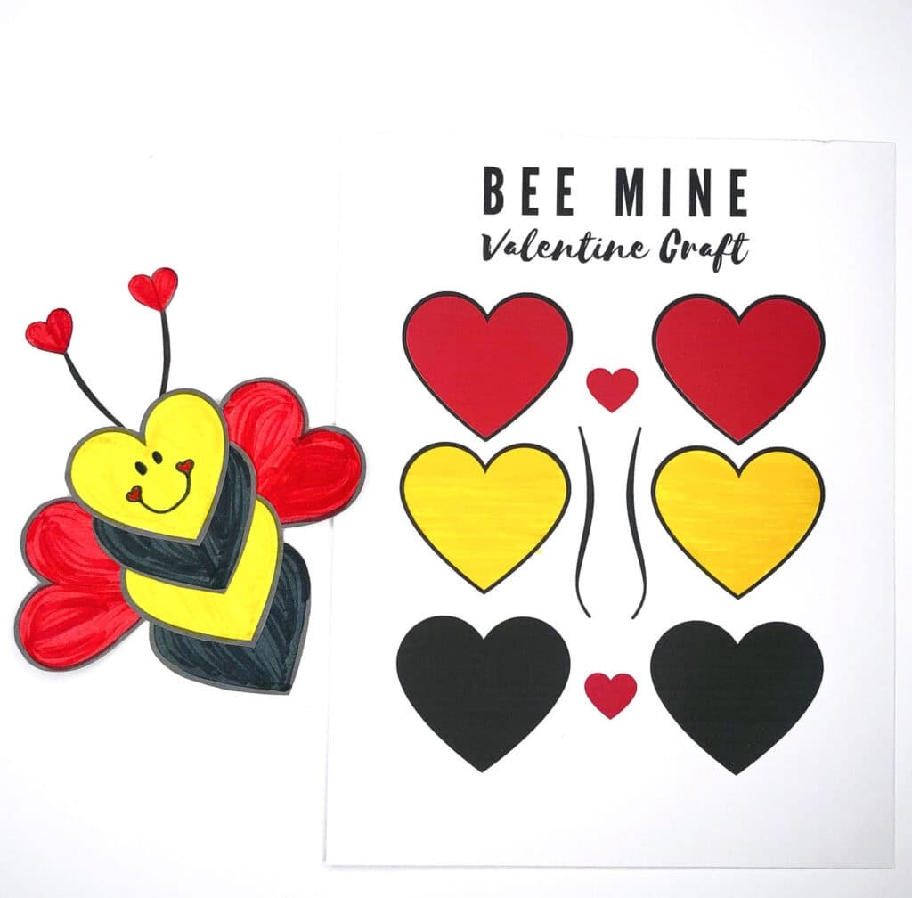 The Best Printable Valentine s Day Bee Craft Seasoned Sprinkles The Best Printable Valentine s Day Bee Craft Seasoned Sprinkles
