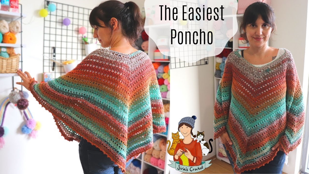 The Easiest Poncho Crochet Free Pattern YouTube The Easiest Poncho Crochet Free Pattern YouTube