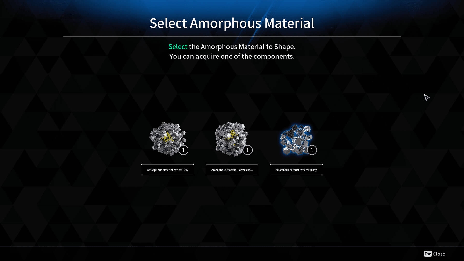 amorphous material pattern how to open amorphous material pattern how to open