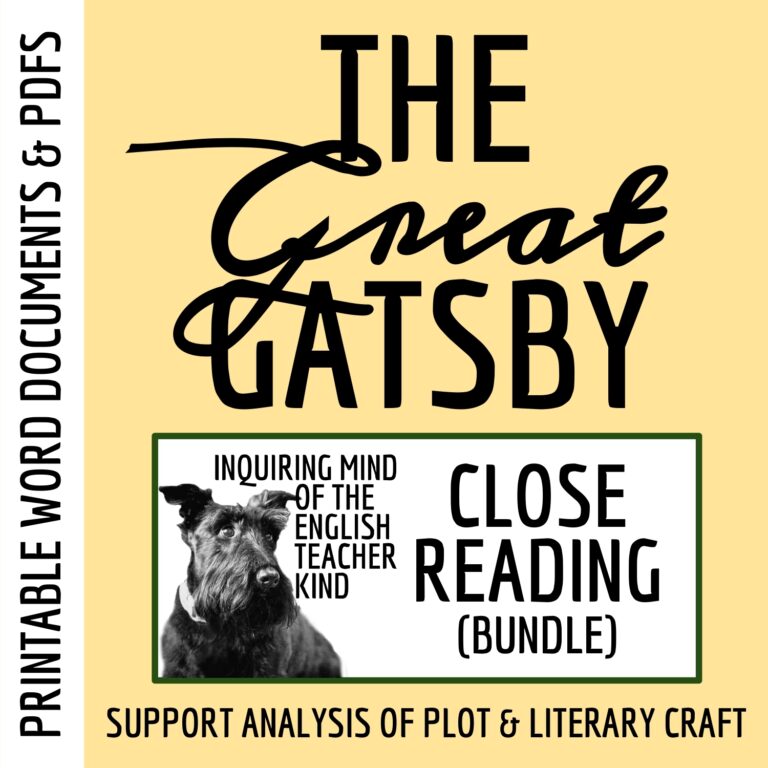 The Great Gatsby Close Reading Inference Worksheets For High School Bundle Made By Teachers