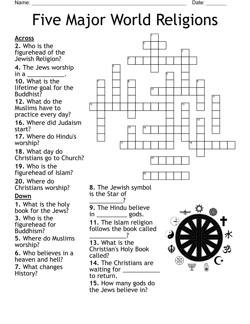 The Jewish Religion Crossword WordMint The Jewish Religion Crossword WordMint