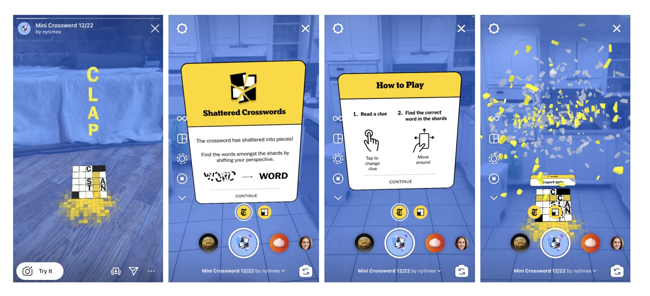The New York Times Launches An AR enabled Crossword On Instagram TechCrunch The New York Times Launches An AR enabled Crossword On Instagram TechCrunch
