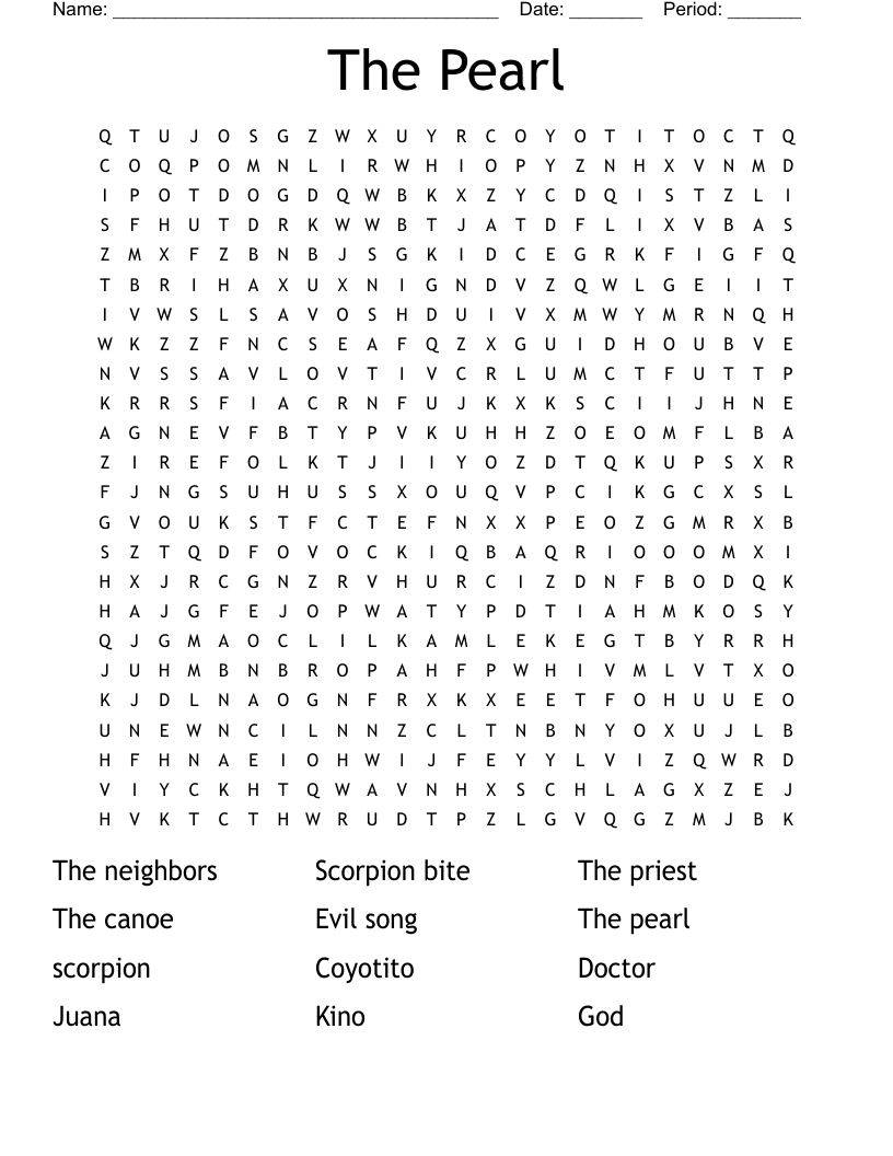 The Pearl Crossword Puzzle WordMint The Pearl Crossword Puzzle WordMint