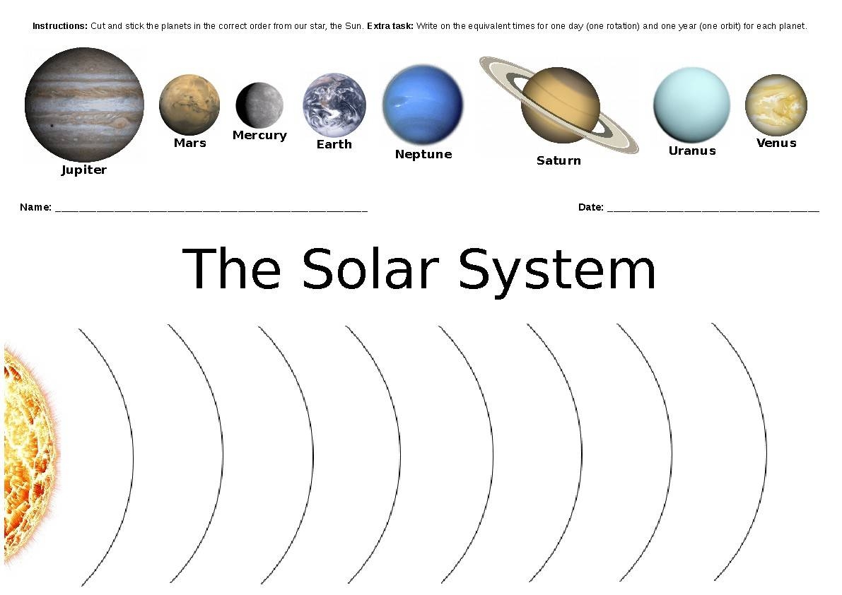 The Solar System A3 Cut And Stick Activity By Edumacatin TPT The Solar System A3 Cut And Stick Activity By Edumacatin TPT