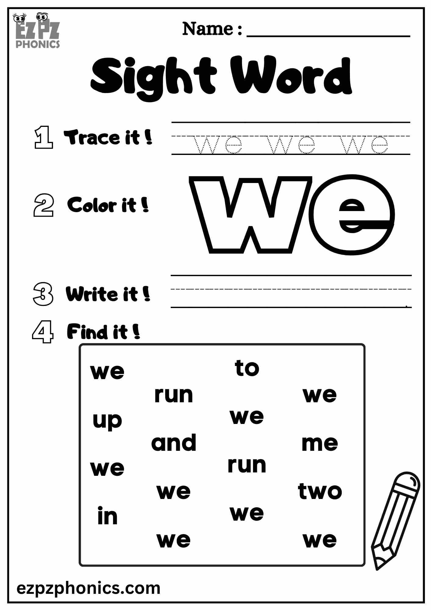 kindergarten sight word worksheet kindergarten sight word worksheet