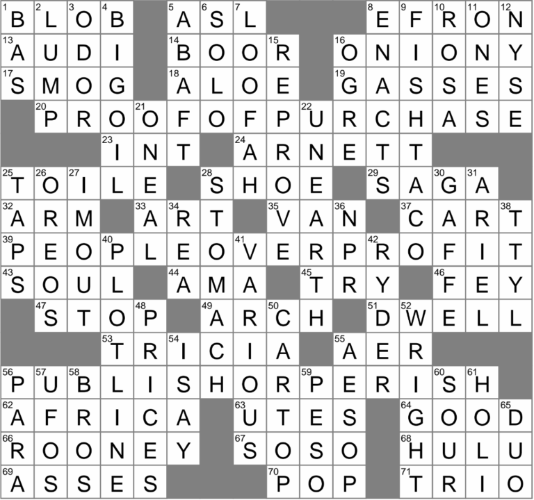 To The Back On A Boat Crossword Clue Archives LAXCrossword