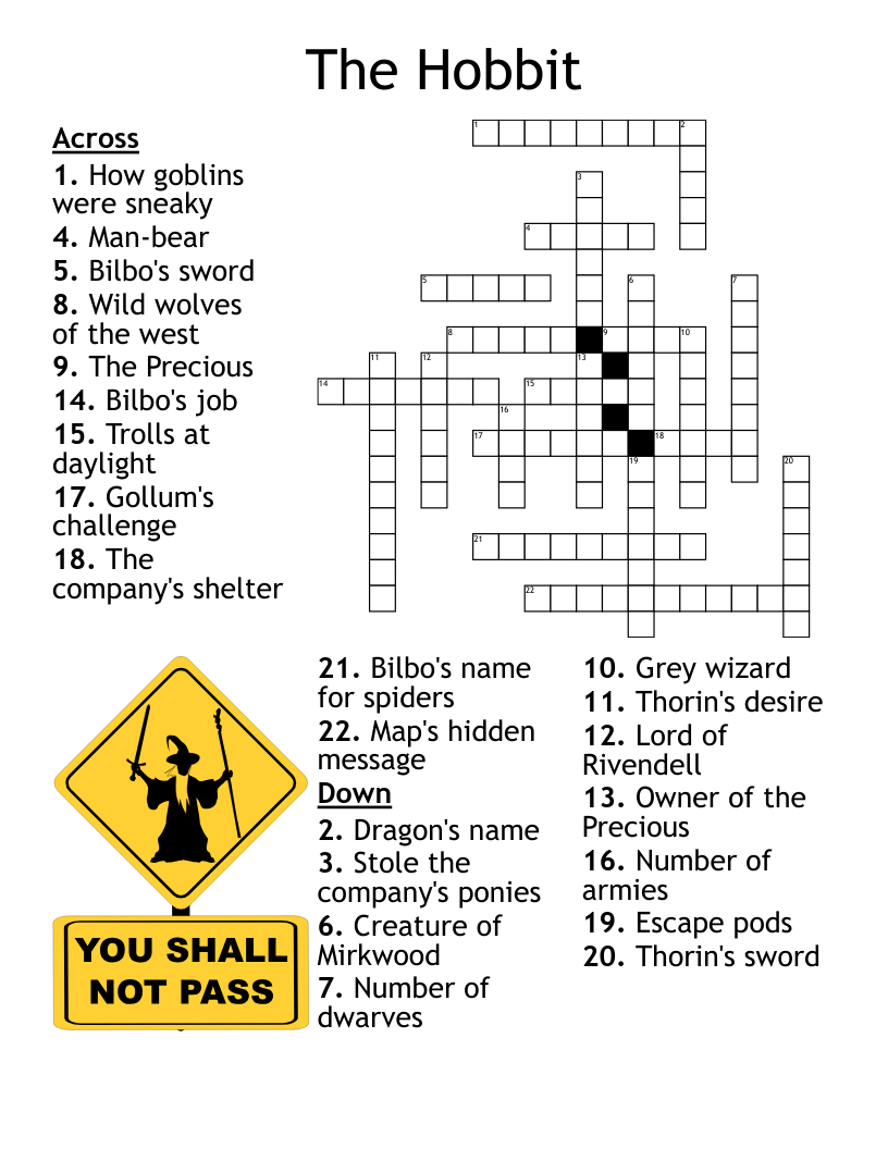 Tolkien Crossword Puzzle 2 WordMint Tolkien Crossword Puzzle 2 WordMint