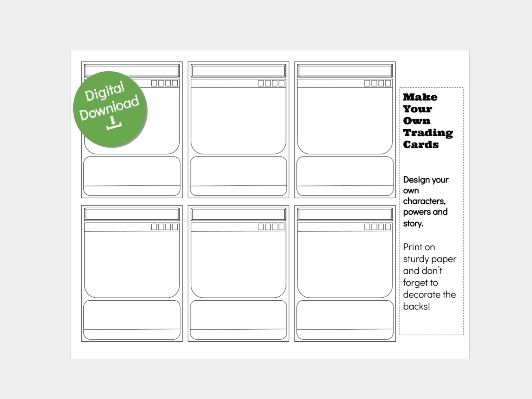 Trading Card Template Make Your Own Trading Cards Trading Card Activity Make Your Own Pokeman Printable Trading Card Etsy Ireland