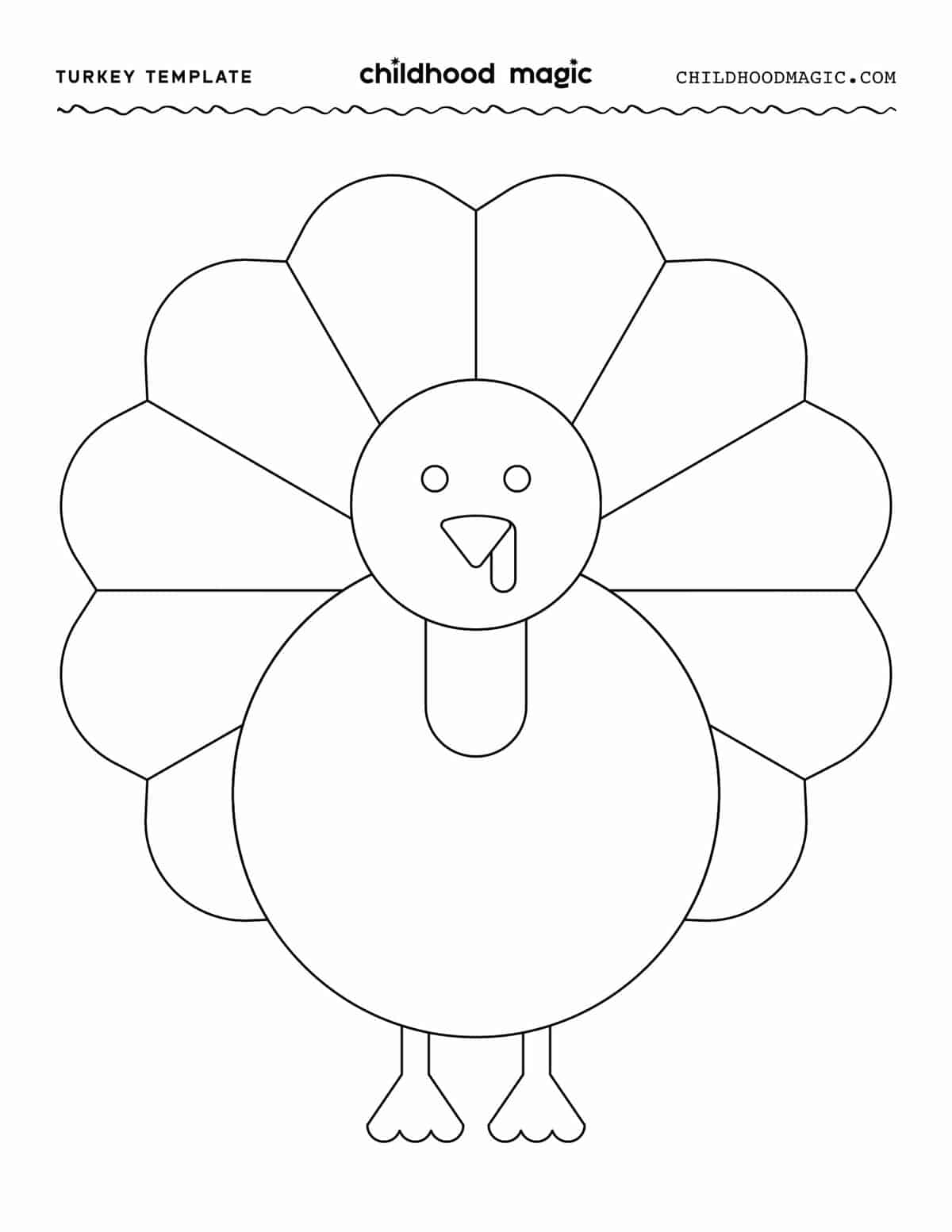 Turkey Template Childhood Magic Turkey Template Childhood Magic