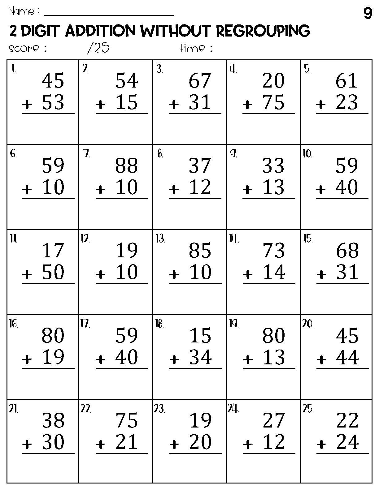 Two Digit Addition Without Regrouping Worksheets Etsy Two Digit Addition Without Regrouping Worksheets Etsy