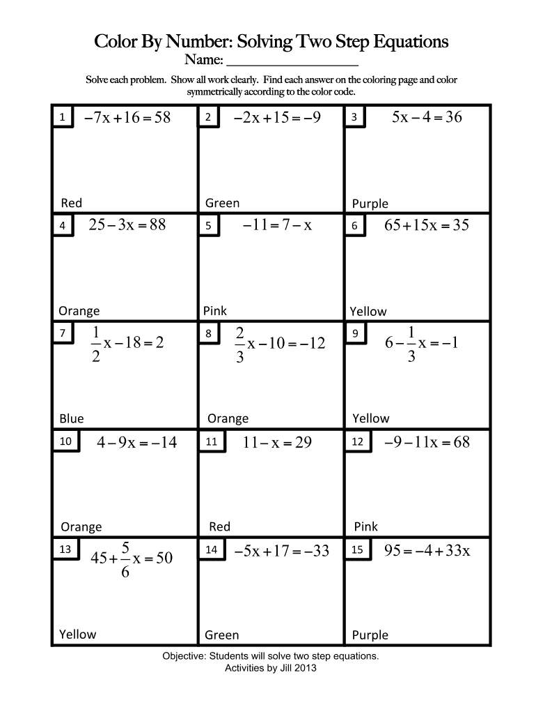 solving two step equations worksheet solving two step equations worksheet