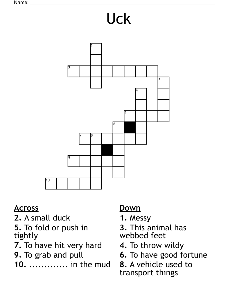Uck Crossword WordMint Uck Crossword WordMint